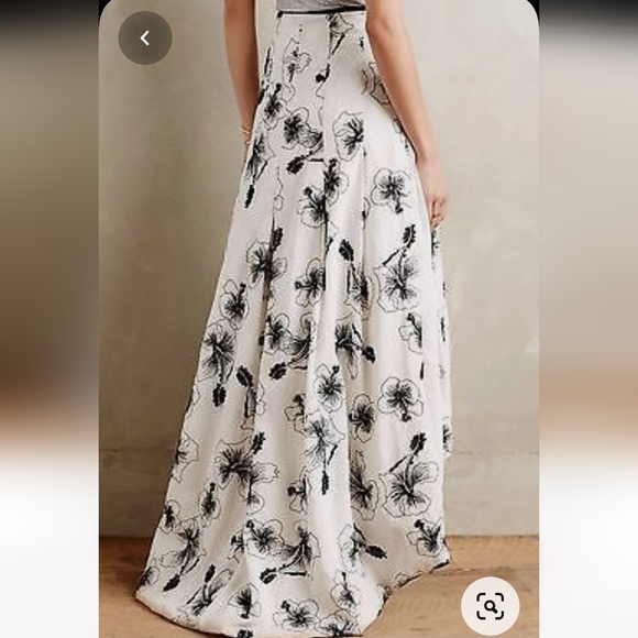 Tracy Reese Anthropologie sequined beaded Hibiscus high low Skirt size 2 - Picture 4 of 8